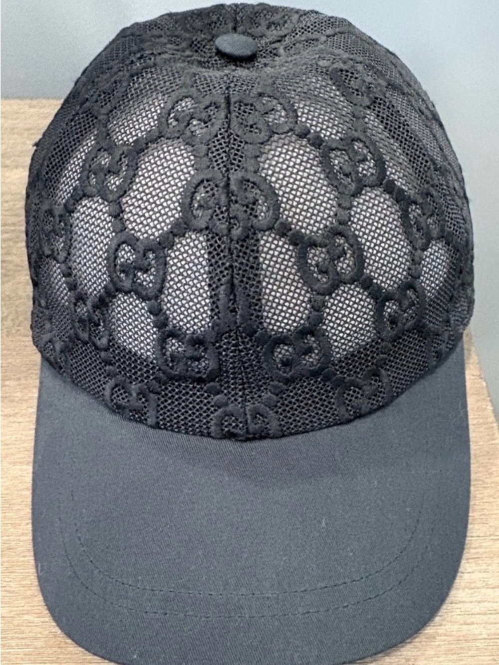 Gucci Mesh Lace Embroidered Baseball Hat Cap Size M